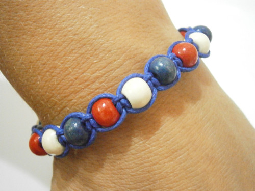 Národní/Námořnický náramek (macramé/shamballa) — foto 4