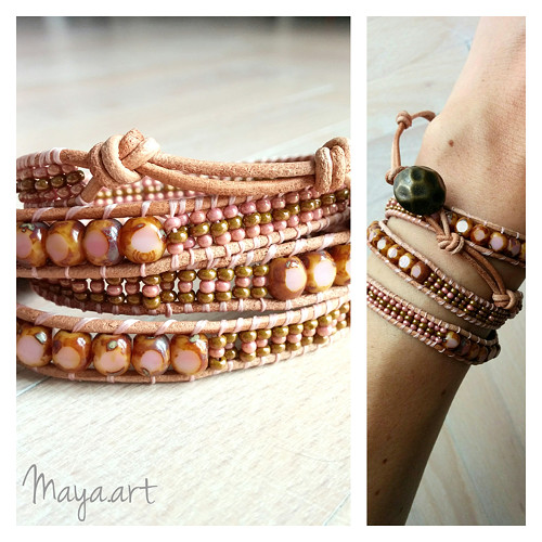 Růžovohnědý náramek WRAP BRACELET — foto 3