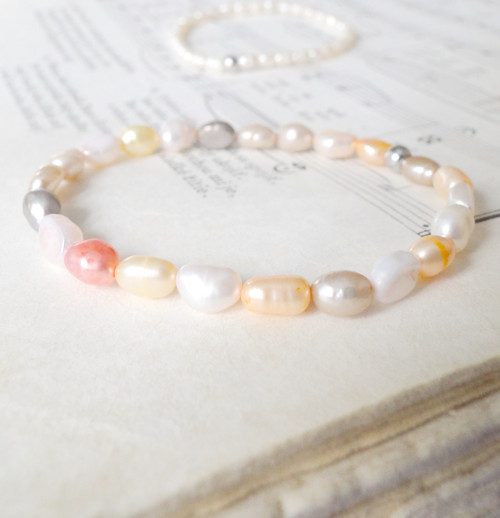 Multicolor Freshwater Pearls / Perlový náramek — foto 4