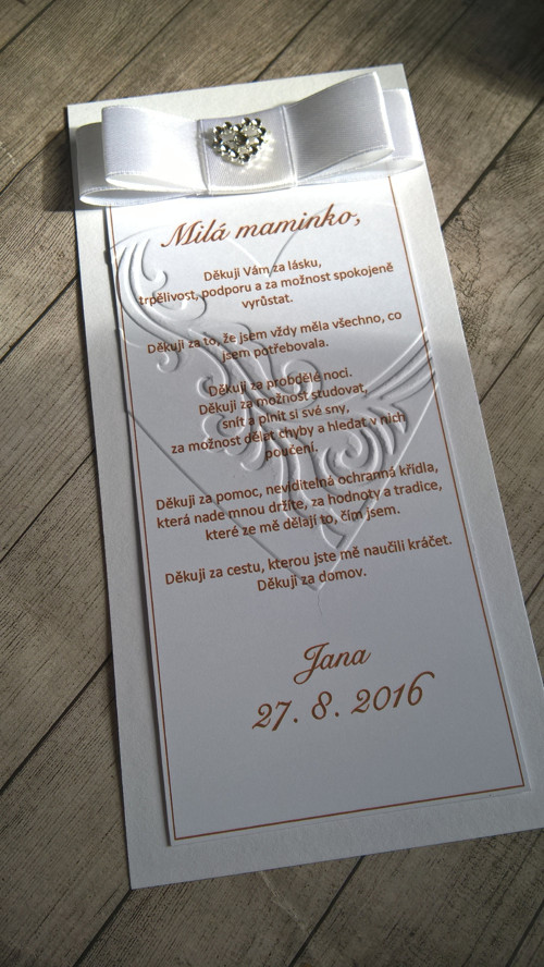 Poděkování rodičům bílé — foto 3