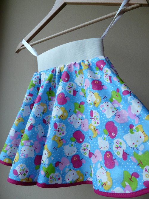 Dětská Kolová Sukně - Hello Kitty Modrá — foto 4