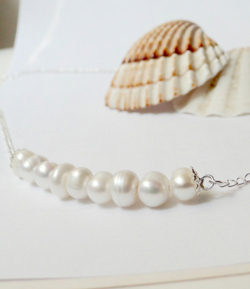 Ivory Freshwater Pearls & Silver / Náhrdelník — foto 3