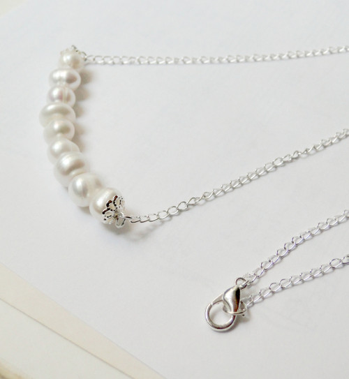 Ivory Freshwater Pearls & Silver / Náhrdelník — foto 5