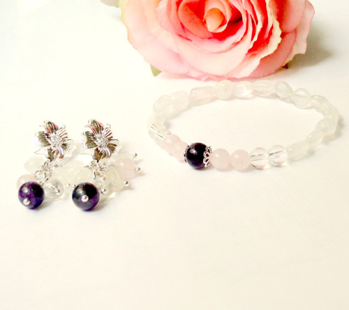 Moonstone & Rose Quartz Set / Set šperků — foto 3