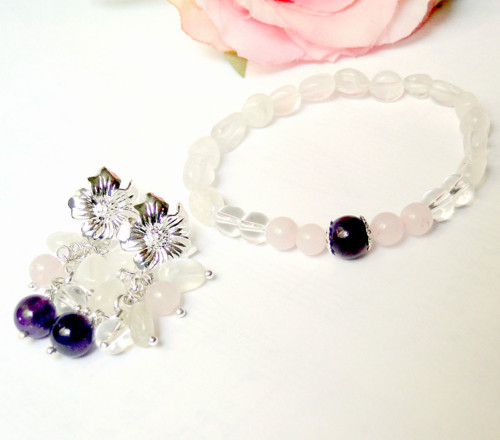 Moonstone & Rose Quartz Set / Set šperků — foto 4
