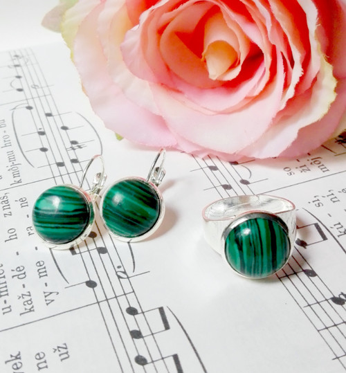Malachite in Silver / Prsten s rekonštr.malachitem — foto 5