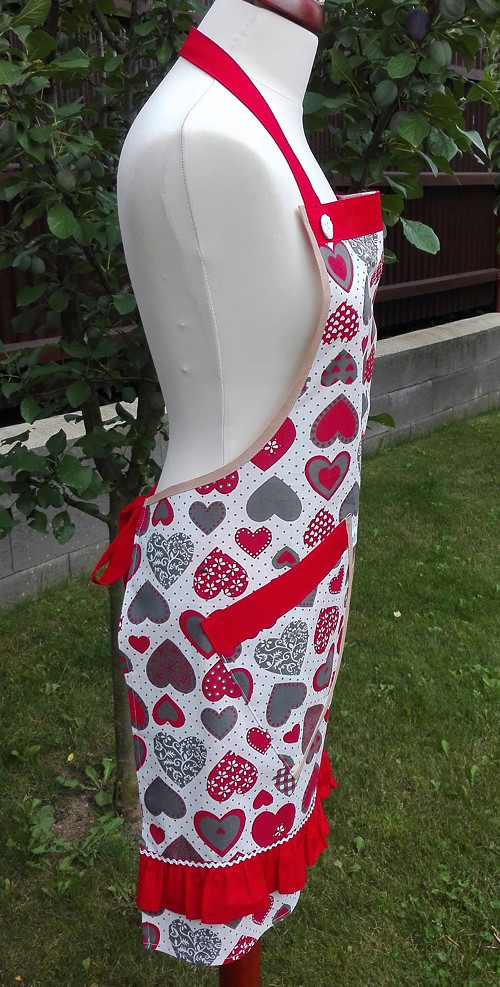 Dámská laclová zástěra srdíčková — foto 5