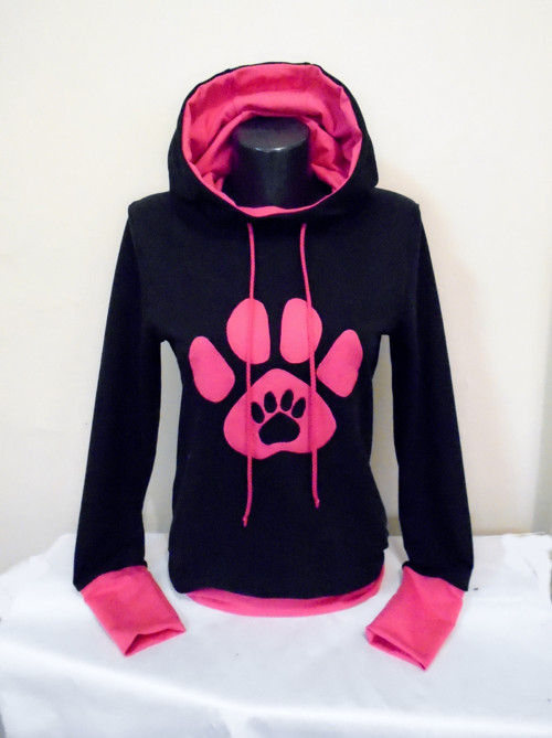 Mikina černá "Tlapka" Pink.. — foto 2
