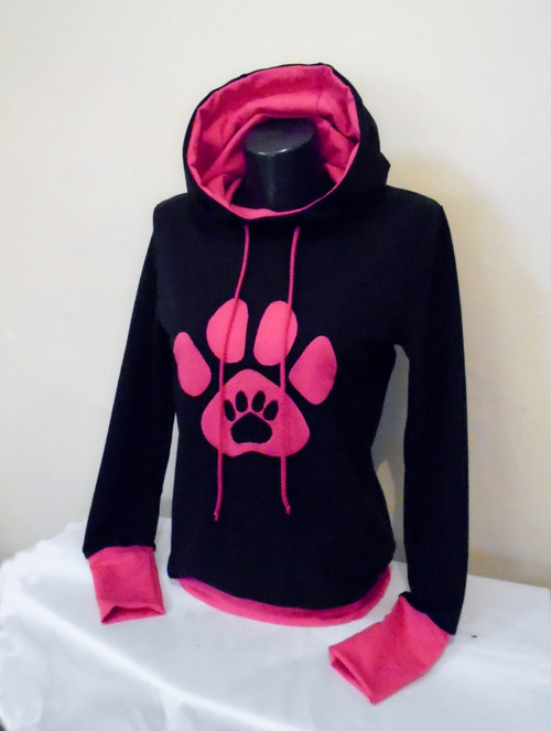 Mikina černá "Tlapka" Pink.. — foto 3