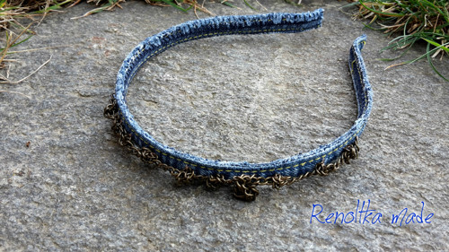 Vlasová čelenka Jeans/ uzly — foto 2