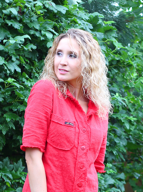 Lněné propínací šaty - vel. L/SLEVA 50 % — foto 3
