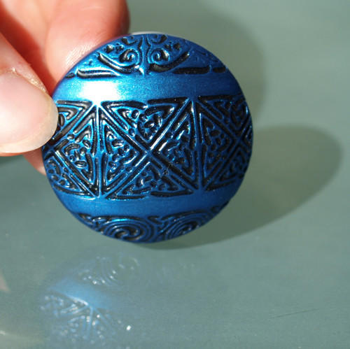 Fimošon - černomodré ornamenty - vypouklý — foto 2