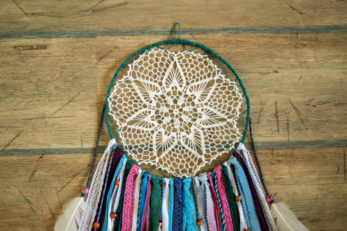 Barevný Lapač snů / Krajkový / Boho styl — foto 2