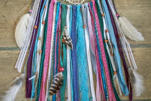 Barevný Lapač snů / Krajkový / Boho styl — foto 4