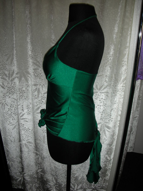Extravagantní lahvově zelený top — foto 4