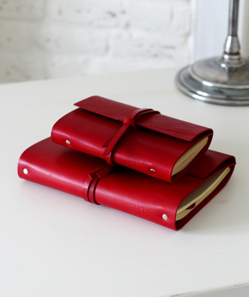 Kožený zápisník MIDI RED A5 — foto 2