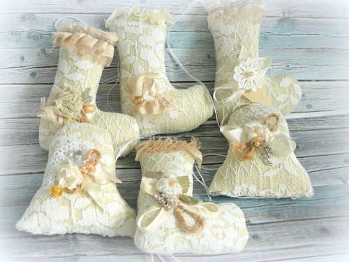 Ozdůbky na stromeček Shabby Chic. — foto 4