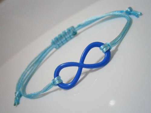 Infinity - modrý saténový náramek (Unisex) — foto 3