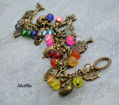 Náramek s přívěsky-duhový — foto 3
