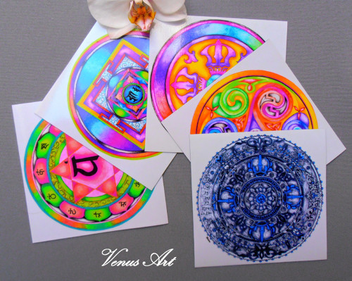 Magnetka - Mandala 4.čakra 12x12 cm — foto 3
