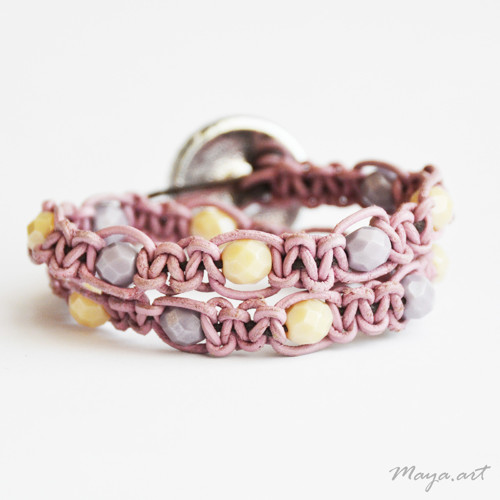 Fialovorůžový "MACRAME BRACELET" - VÝPRODEJ — foto 2