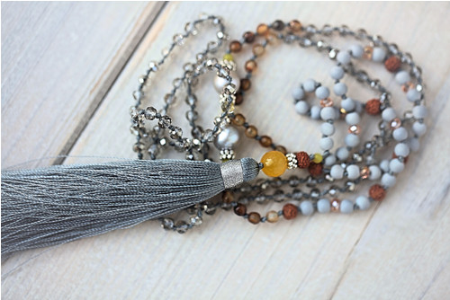 Náhrdelník Boho s Achátem & Rudrakšou — foto 3