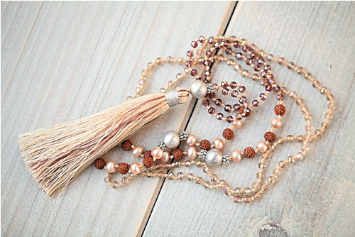 Náhrdelník Boho s Perly & Rudrakšou — foto 3
