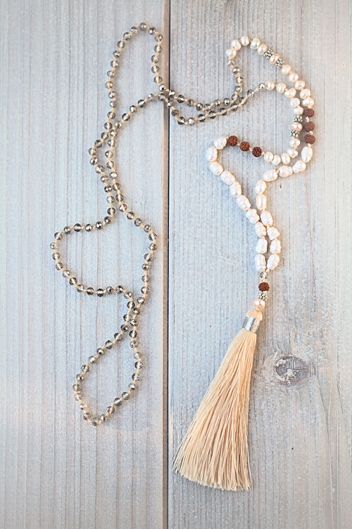Náhrdelník Boho s Rudrakšou & Perly — foto 2