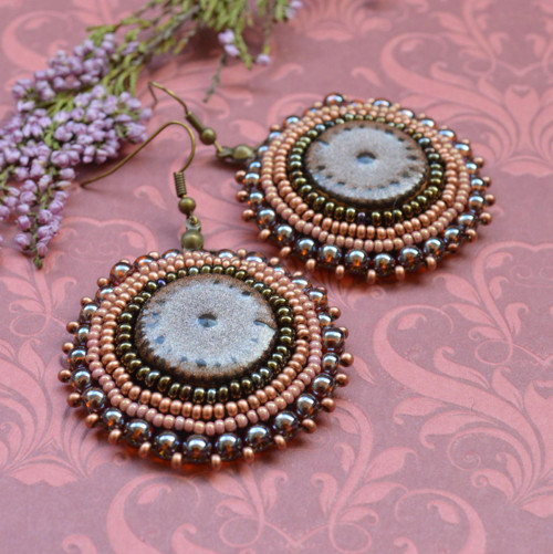 Pottery earrings n.15 - vyšívané náušnice — foto 2