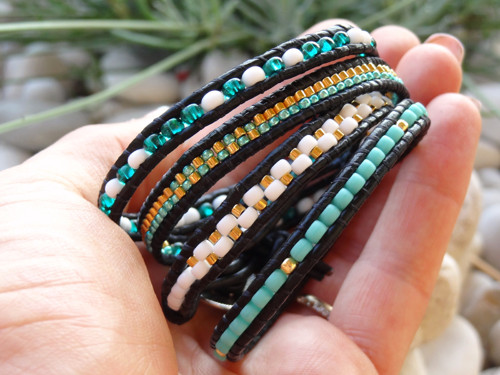 Náramek Wrap Bracelet černo-smaragdový — foto 3