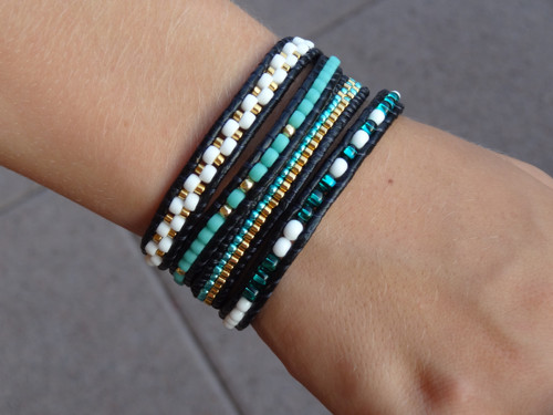 Náramek Wrap Bracelet černo-smaragdový — foto 4