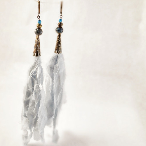 Boho silk I - hedvábné náušnice — foto 2