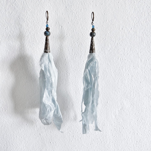 Boho silk I - hedvábné náušnice — foto 4