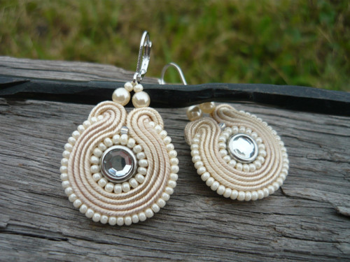 Soutache Náušnice Ivory Love mini — foto 3