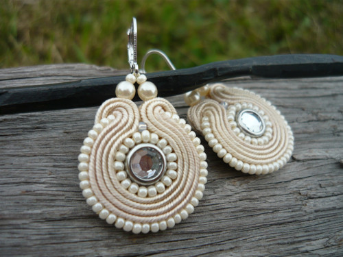 Soutache Náušnice Ivory Love mini — foto 4