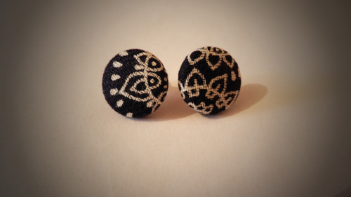 Buttonky - modrobílé náušnice — foto 4