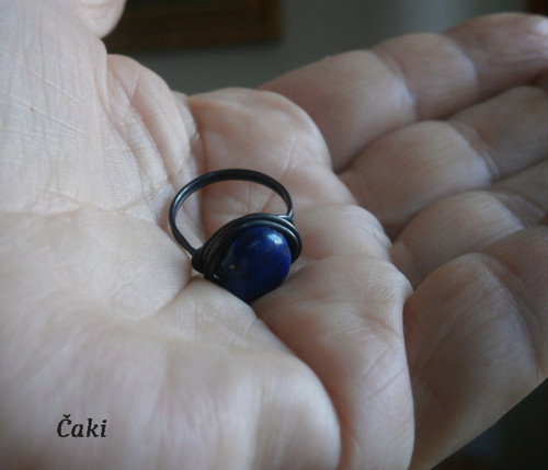Naušnice - měď - lapis-lazuli — foto 6