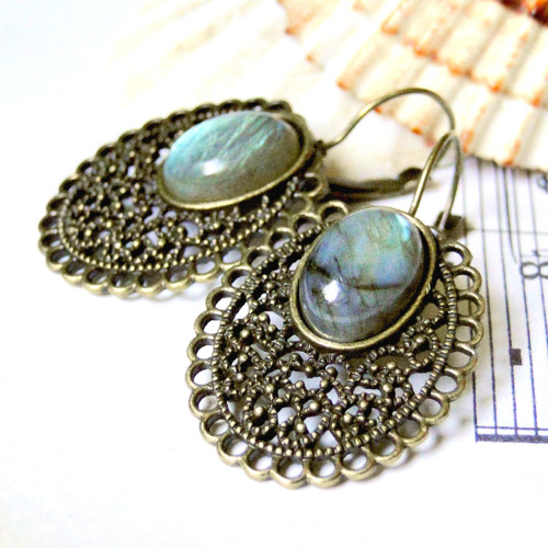 Antique Labradorite / Naušnice s labradoritem — foto 4