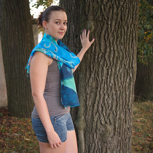 Mořská panna, hedvábná šála — foto 3