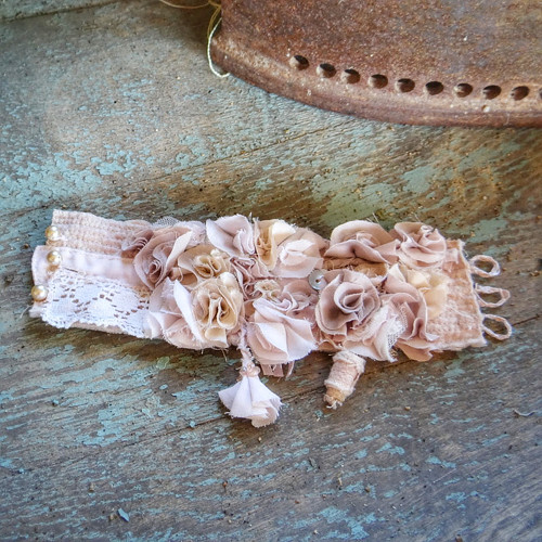 Silk boho romance - ručně šitý náramek — foto 4