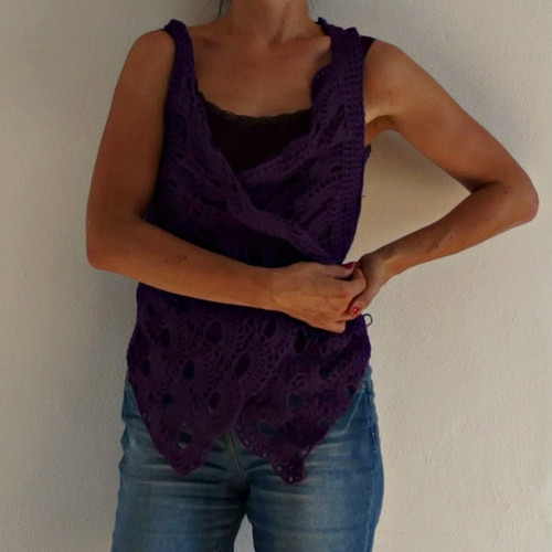 Boho vesta fialová — foto 4