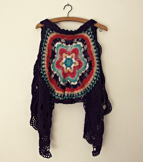 Boho vesta fialová — foto 6