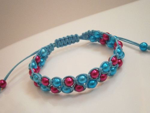Dvojitý perličkový náramek (macramé/shamballa) — foto 5