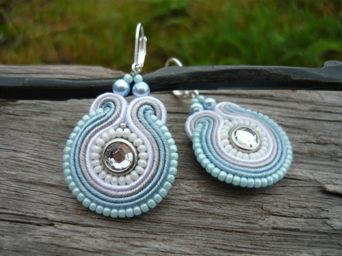 Soutache náušnice Modré nebe — foto 2