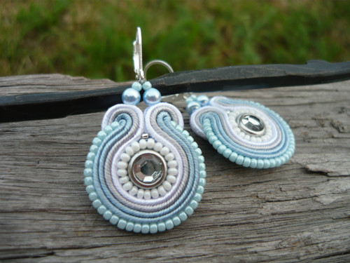 Soutache náušnice Modré nebe — foto 3