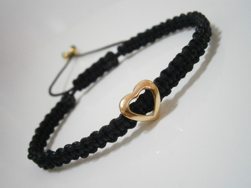 Náramek se srdíčkem (macramé) - Unisex — foto 2