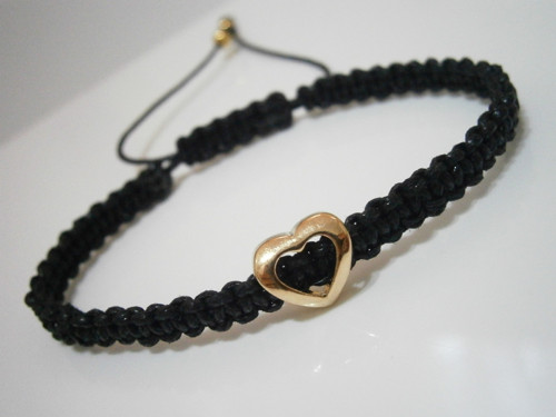 Náramek se srdíčkem (macramé) - Unisex — foto 3