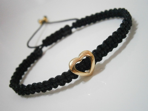 Náramek se srdíčkem (macramé) - Unisex — foto 4