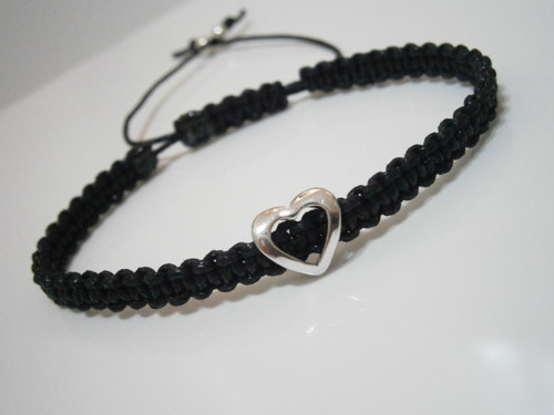 Náramek se srdíčkem (macramé) - Unisex — foto 3