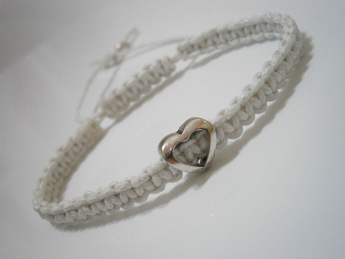 Náramek se srdíčkem (macramé) - Unisex — foto 3